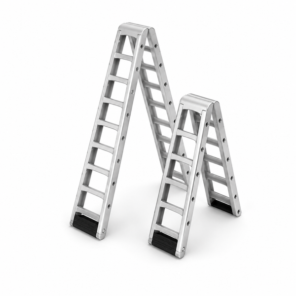 Silver 150mm Plastic Ladder Scale Accessory for RC Crawlers, Garages, and Dioramas