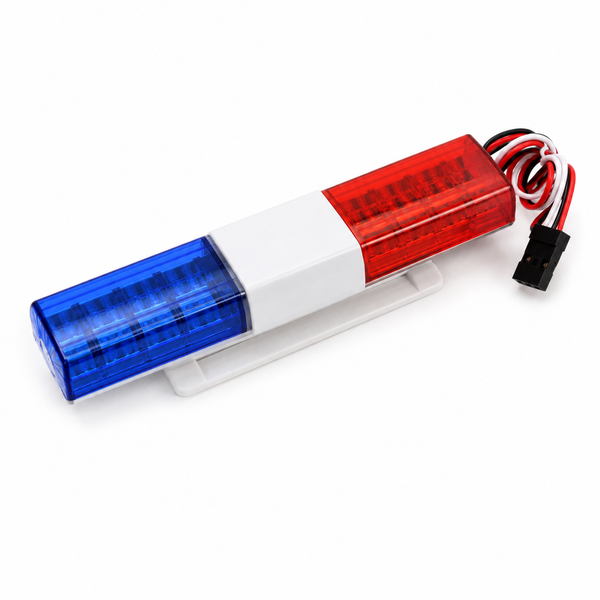 Police Style LED Light Bar for 1/10th and 1/8th Scale RC Cars, Trucks, Crawlers, and Dioramas