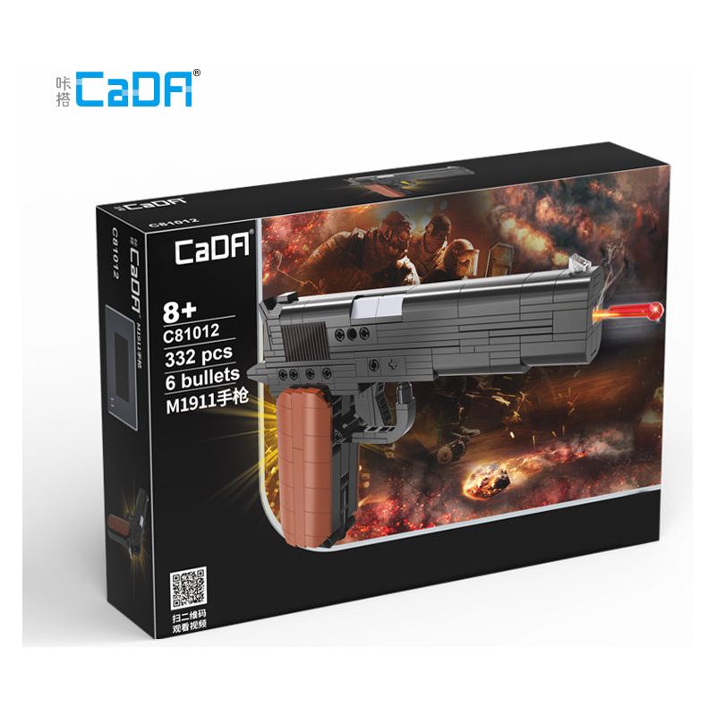 CaDA Model Semi-Auto Pistol Brick Building Set 332 Pieces