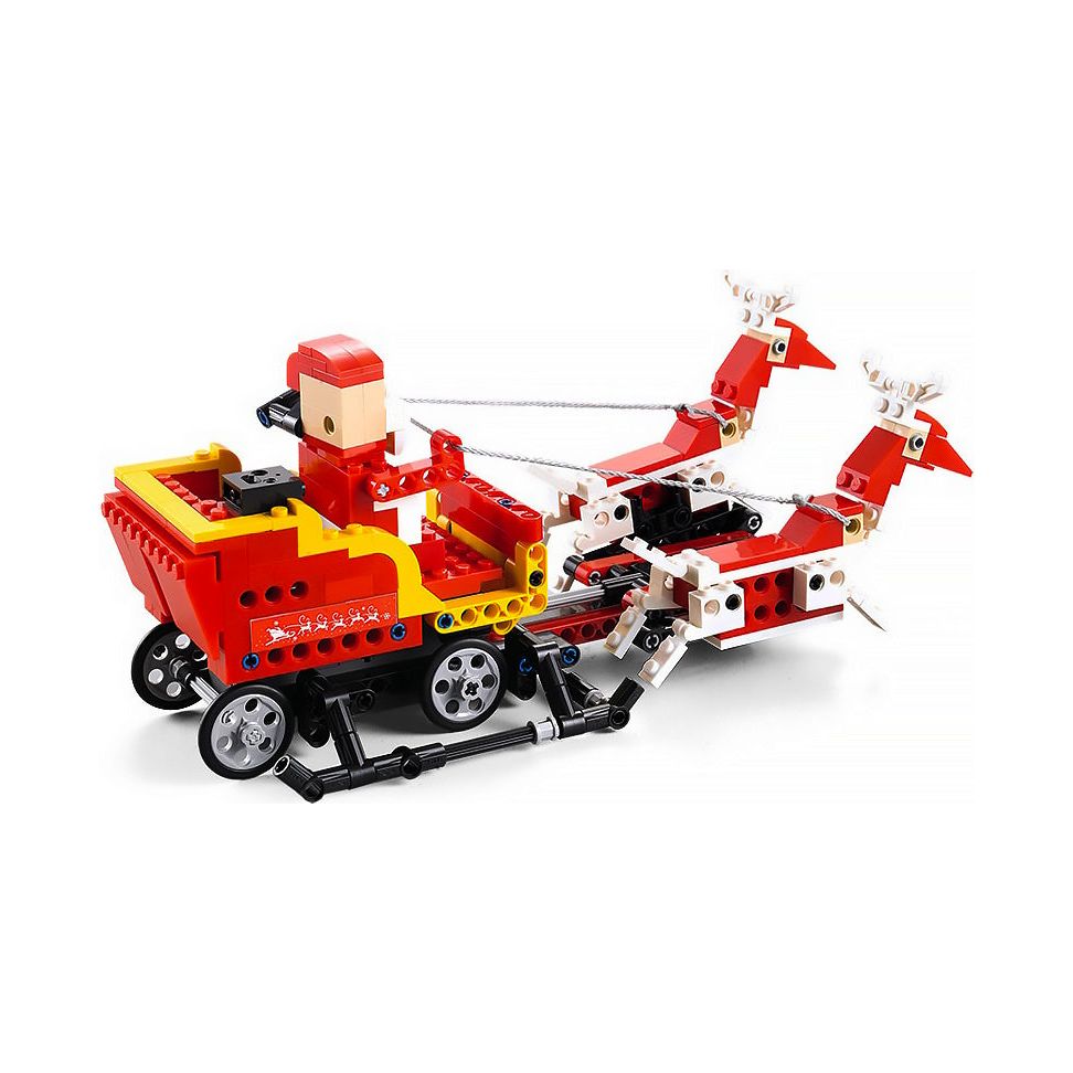 CaDA Santa Claus 2in1 with Sleigh Motion & Sound Controlled Brick Building Set; Lights, Movement & Sound 439 Pieces