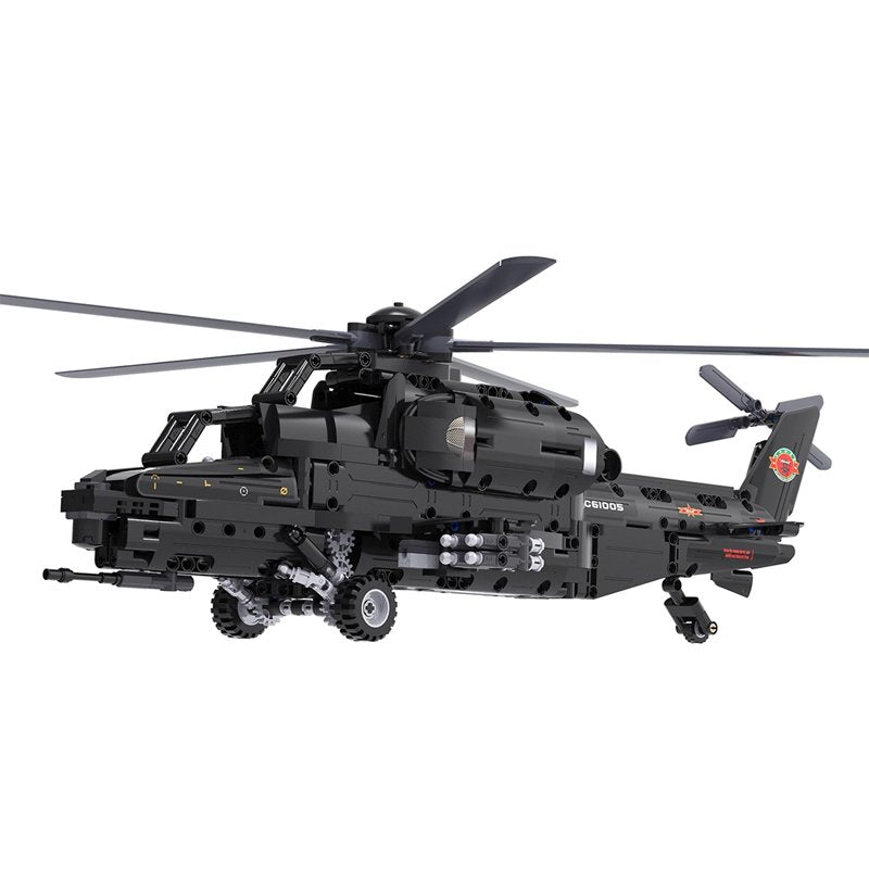 CaDA WZ10 Military Helicopter Remote Controlled Brick Building Set 989 Pieces