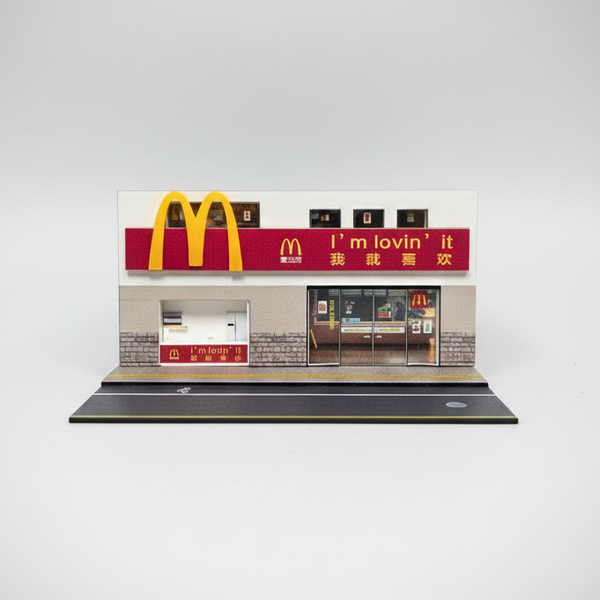 マクドナルド McDonald's ライト付きセラミックレストラン ライト Light-Up McDonald's Storefront Diorama Scene For 1:64 Diecast