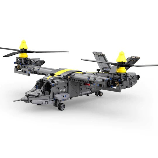 CaDA Tiltrotor Helicopter (Non-Motorized) Brick Building Set 1,436 Pieces