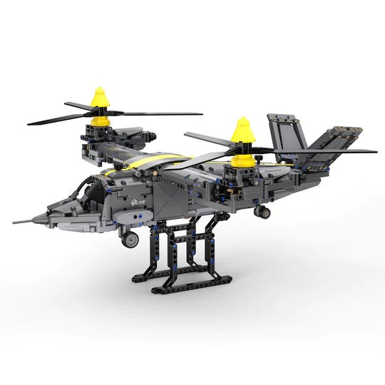CaDA Tiltrotor Helicopter (Non-Motorized) Brick Building Set 1,436 Pieces