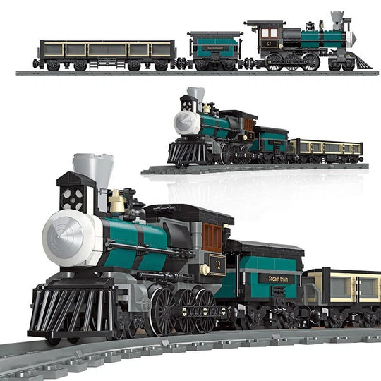 TH10 Steam Train Building Kit with Train Track (560 PCS)