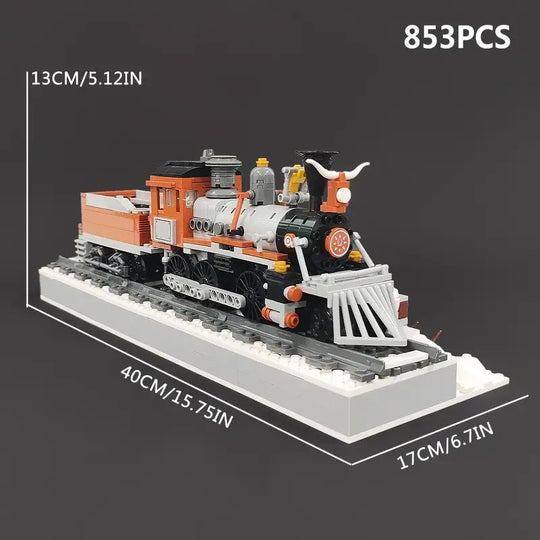 Western Steam Train Building Kit with Train Track (853 PCS)