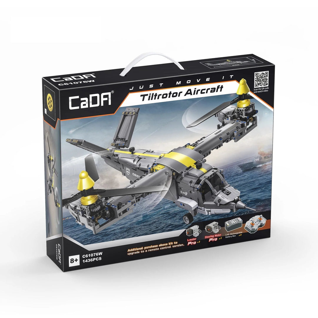 CaDA Tiltrotor Helicopter (Non-Motorized) Brick Building Set 1,436 Pieces