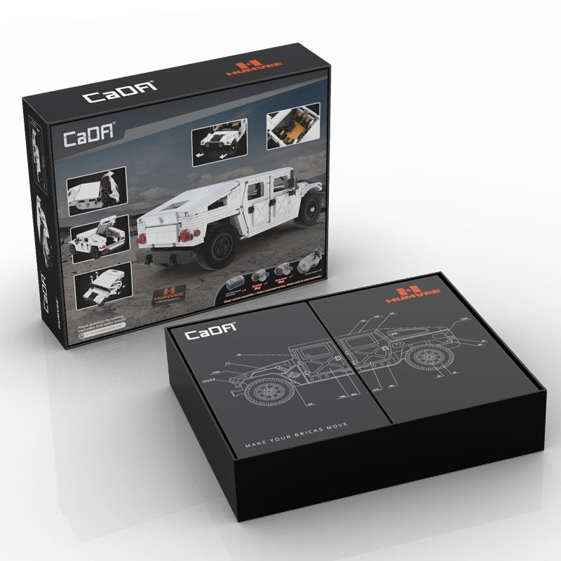 CaDA 1:12 Scale Model Humvee (Non-Motorized) Brick Building Set 1,386 Pieces