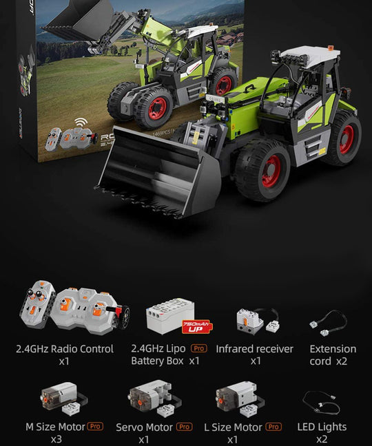 CaDA Masters Telehandler Loader 1:17 Scale Remote Controlled Construction Series 1:17 Scale Full Function Brick Building Set 1,469 Pieces