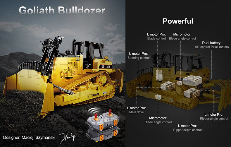 CaDA Masters Goliath Bulldozer Remote Controlled Construction Series Brick Building Set 2,826 Pieces