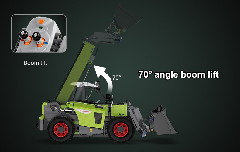 CaDA Masters Telehandler Loader 1:17 Scale Remote Controlled Construction Series 1:17 Scale Full Function Brick Building Set 1,469 Pieces