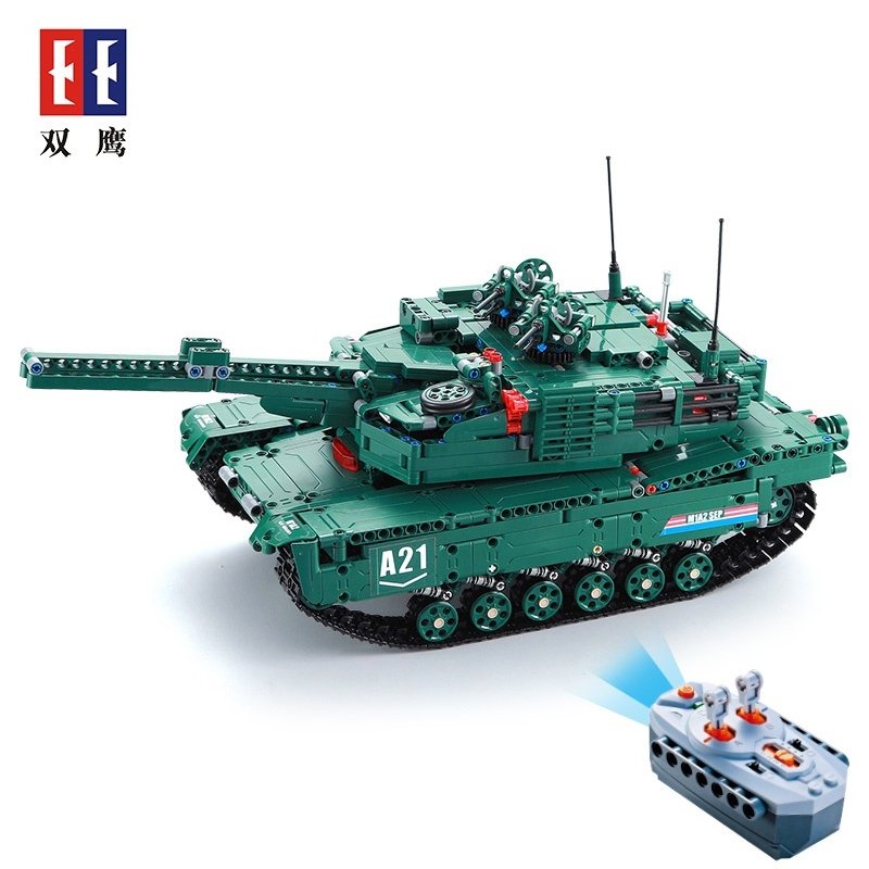 CaDA 2in1 M1A2 Abrams U.S. Main Battle Tank or Anti-Aircraft Gun Remote Controlled Brick Building Set 1,498 Pieces