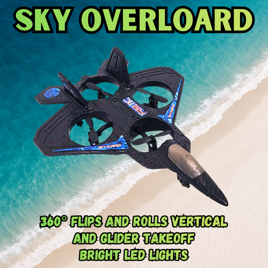 Sky-Overlord Cyclone Stunt Drone – 2.4GHz RC Airplane with 360° Flips and Vertical Takeoff
