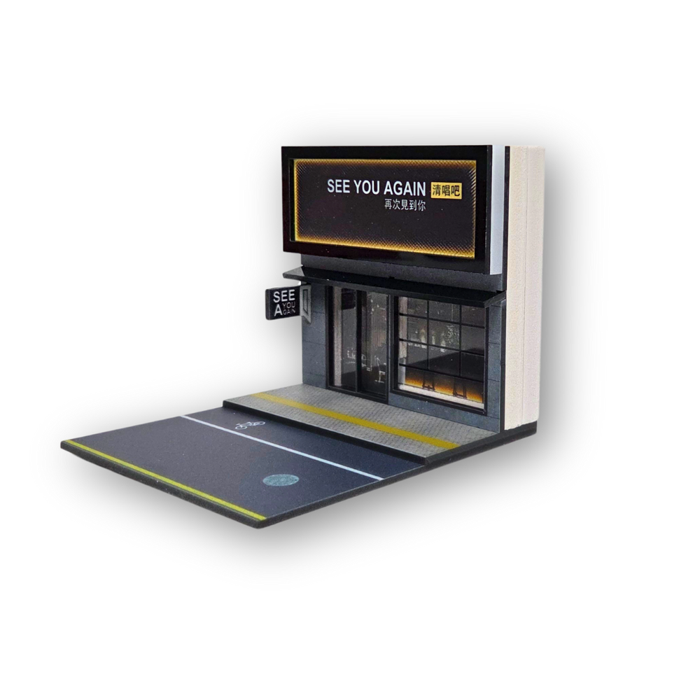 Light-Up “See You Again” Storefront Diorama Scene For 1:64 Diecast