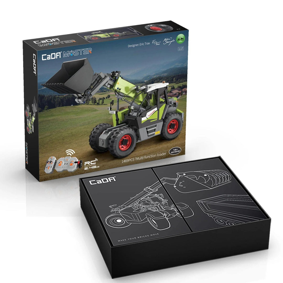 CaDA Masters Telehandler Loader 1:17 Scale Remote Controlled Construction Series 1:17 Scale Full Function Brick Building Set 1,469 Pieces