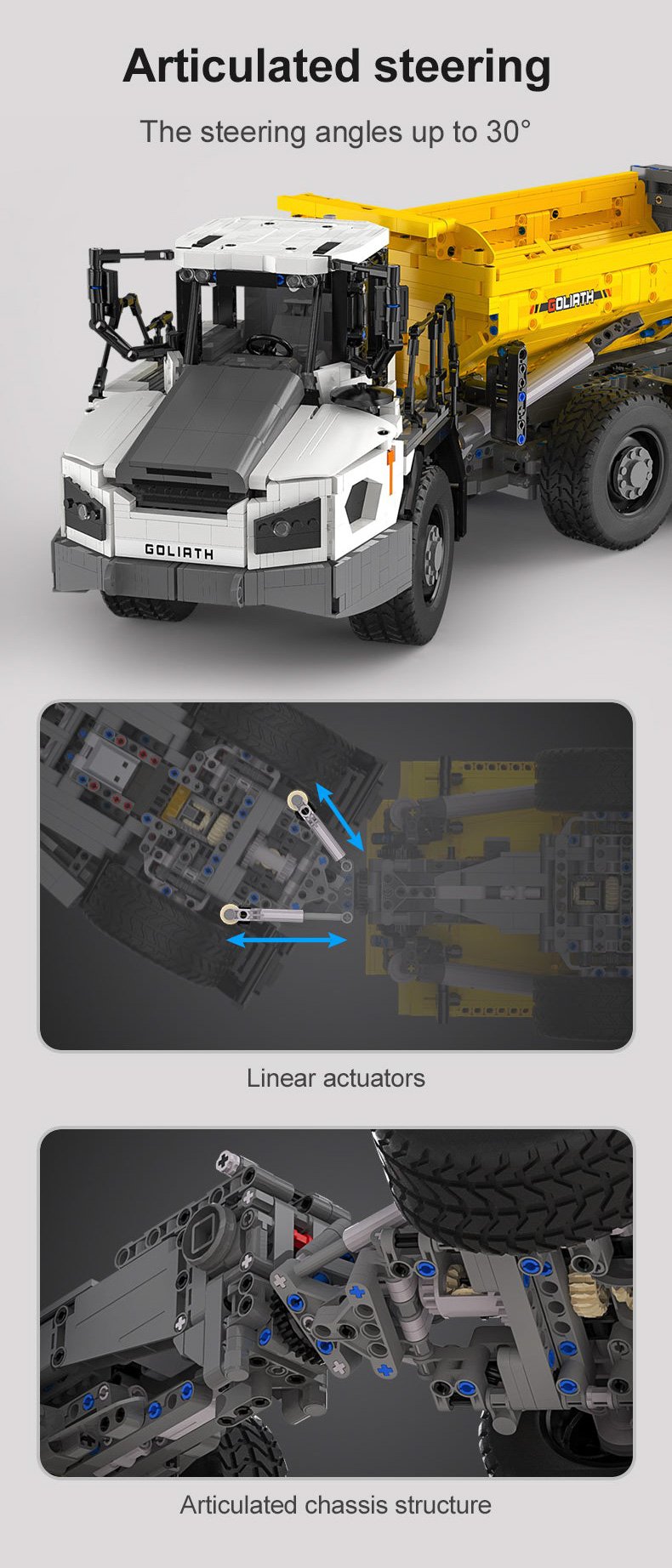 CaDA Articulated Dump Truck Remote Controlled Construction Series 1:17 Scale Brick Building Set 3,067 Pieces