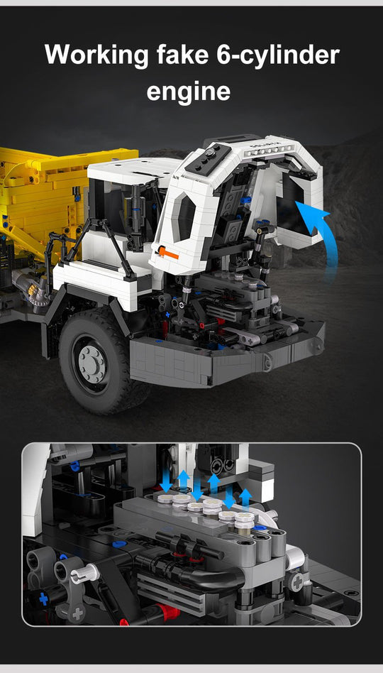 CaDA Articulated Dump Truck Remote Controlled Construction Series 1:17 Scale Brick Building Set 3,067 Pieces