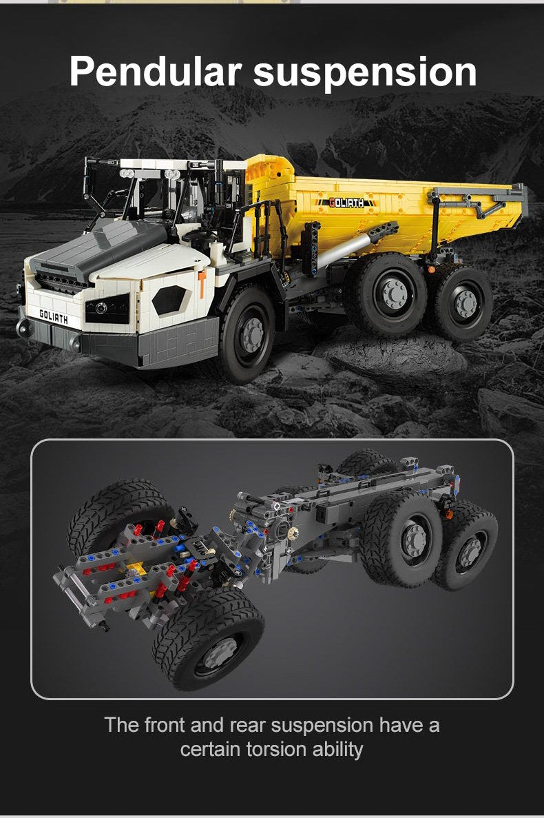 CaDA Articulated Dump Truck Remote Controlled Construction Series 1:17 Scale Brick Building Set 3,067 Pieces