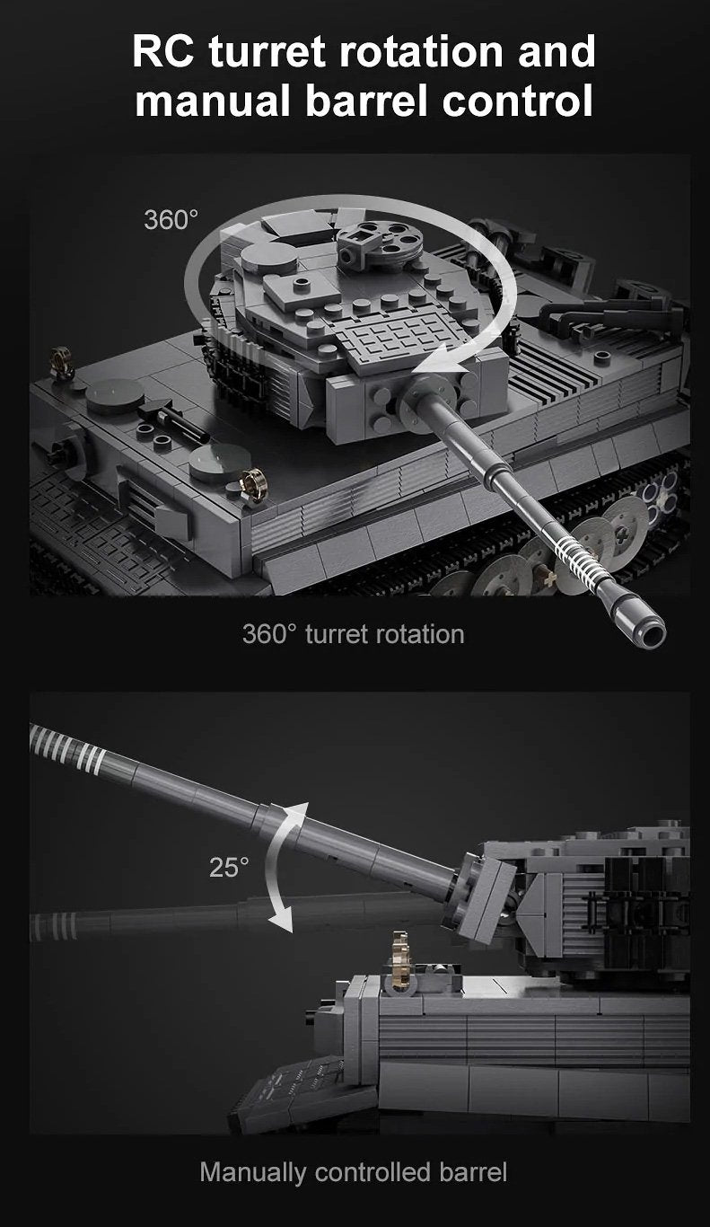 CaDA Masters WWII German Tiger Tank Remote Controlled Brick Building Set 925 Pieces