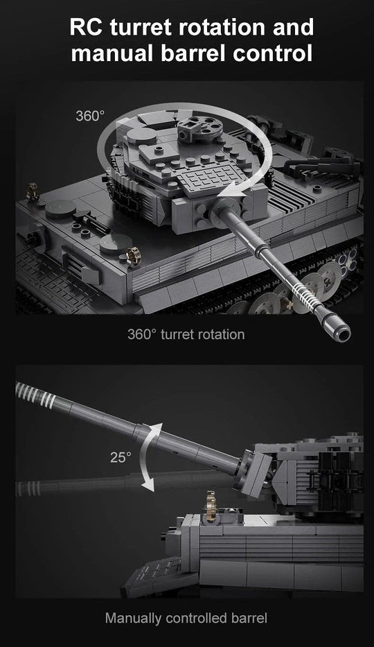 CaDA Masters WWII German Tiger Tank Remote Controlled Brick Building Set 925 Pieces