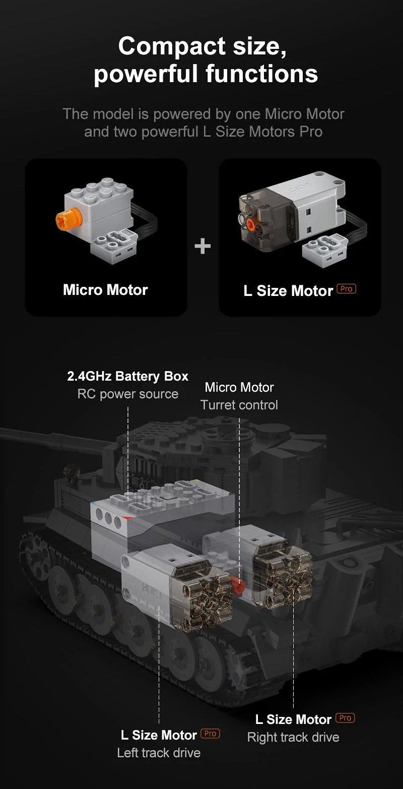 CaDA Masters WWII German Tiger Tank Remote Controlled Brick Building Set 925 Pieces