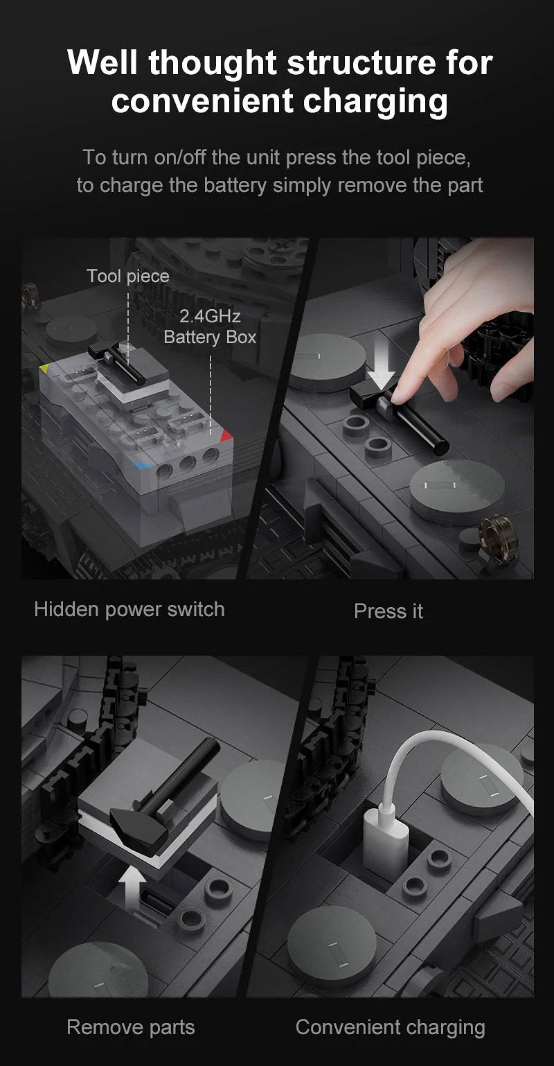 CaDA Masters WWII German Tiger Tank Remote Controlled Brick Building Set 925 Pieces