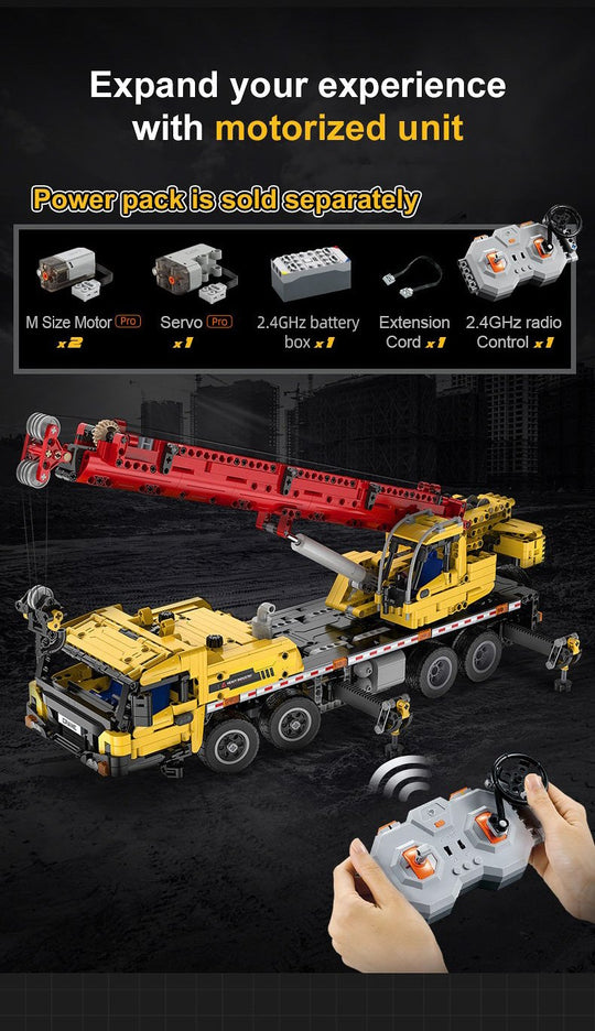 CaDA Mobile Extension Crane Construction Series (Non-Motorized) Brick Building Set 1,831 Pieces