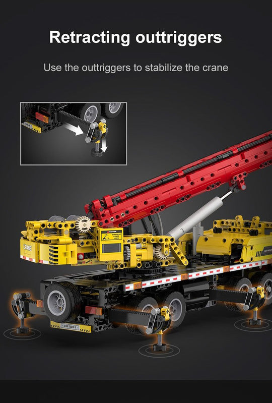 CaDA Mobile Extension Crane Construction Series (Non-Motorized) Brick Building Set 1,831 Pieces