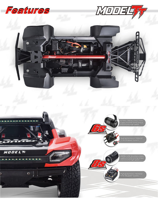 FS Racing FS23906 Runner SCT 1/7 Scale 4WD Brushless Short Course Truck – Blue Edition