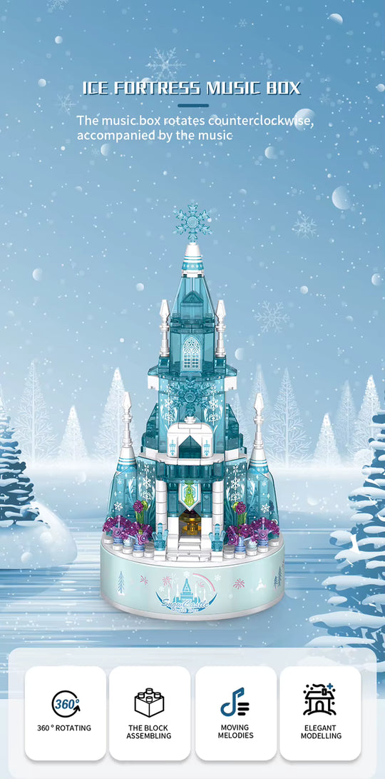 Panlos Creative Music Box / Fantasy Series – Snow Castle – Model 65616 (574 Pieces)