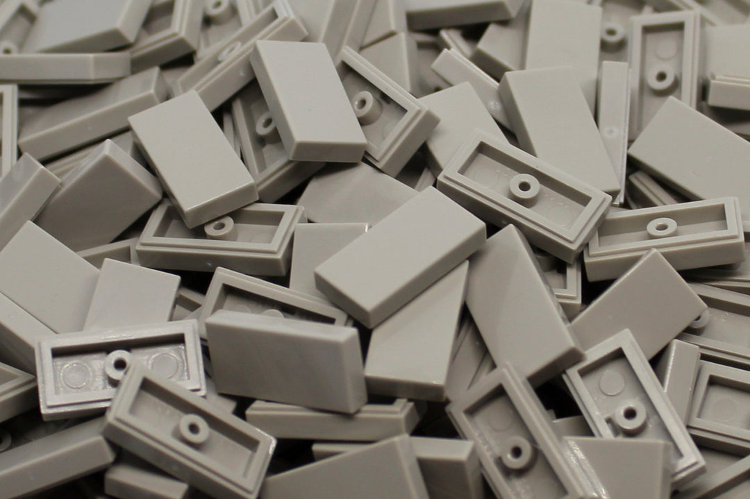 1x2 Tile Brick 200 Pack (Light Gray)