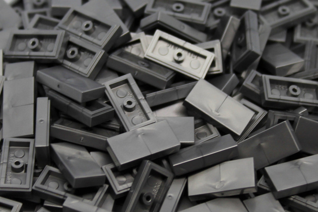 1x2 Tile Brick 200 Pack (Metallic Silver)