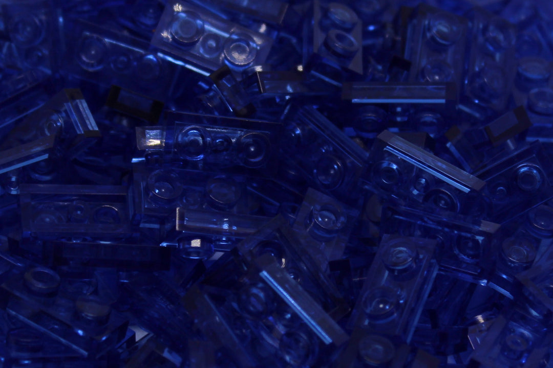 1X2X1/3 Stud Bricks 200 Pack (Transparent Royal Blue)