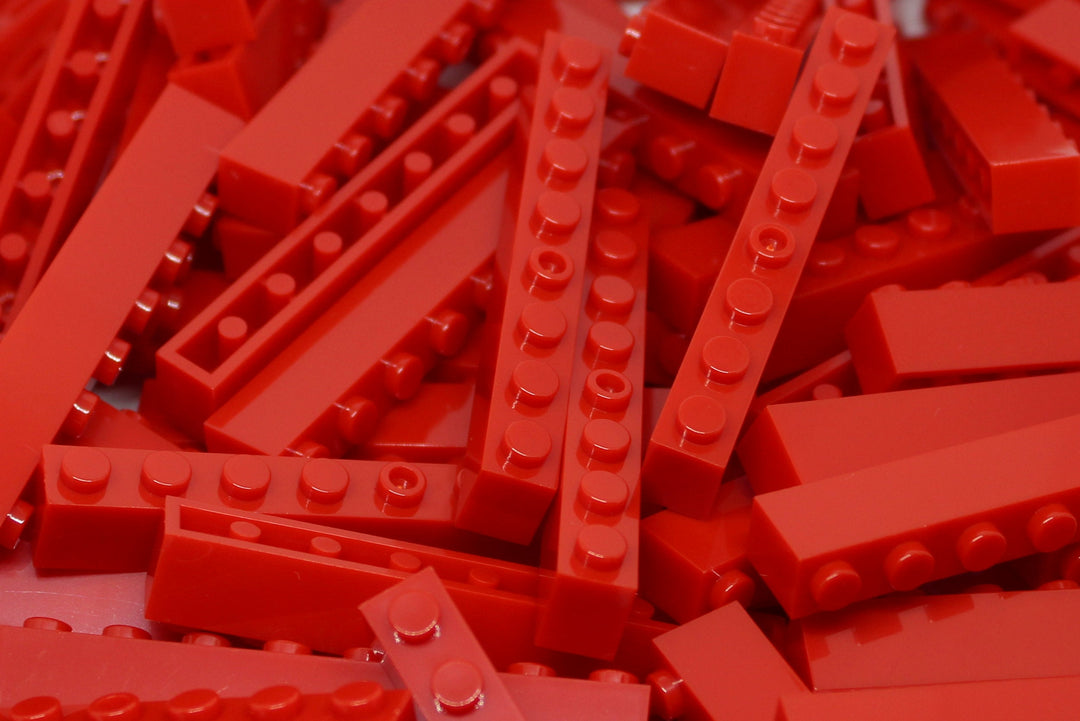 1x8 Stud Bricks 80 Pack (Red)