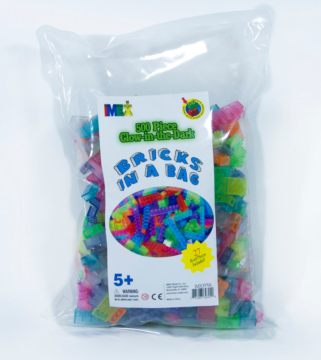 500 Piece Assorted Glow In The Dark Blocks
