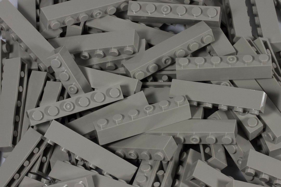 1x6 Stud Brick 100 Pack (Light Gray)