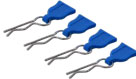 Easy Pull 1/10 RC Model Car Body Shell R Clips 4 piece SET For Buggy Truggy HSP Tamiya; Blue