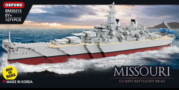 IMEX Oxford Missouri US Navy Battleship BB-63 Brick Set - 1071 Pieces