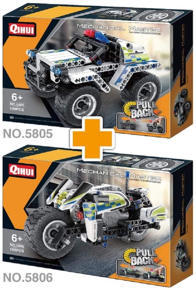 TECH BRICKS PULL BACK MOTORCYLCE 193 PCS