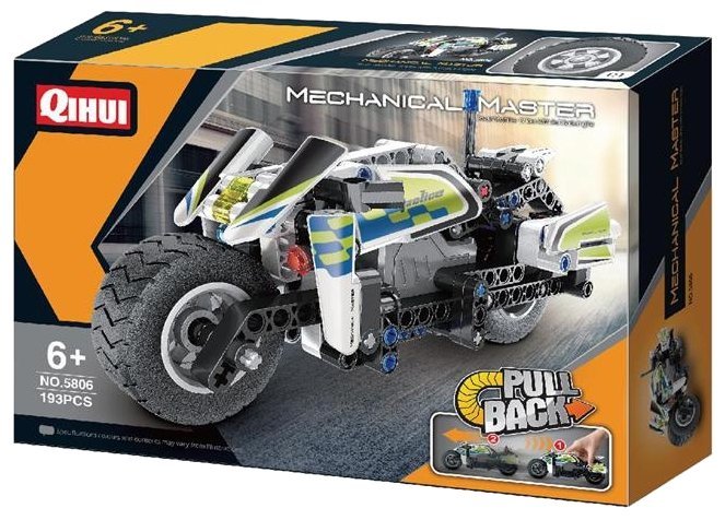 TECH BRICKS PULL BACK MOTORCYLCE 193 PCS
