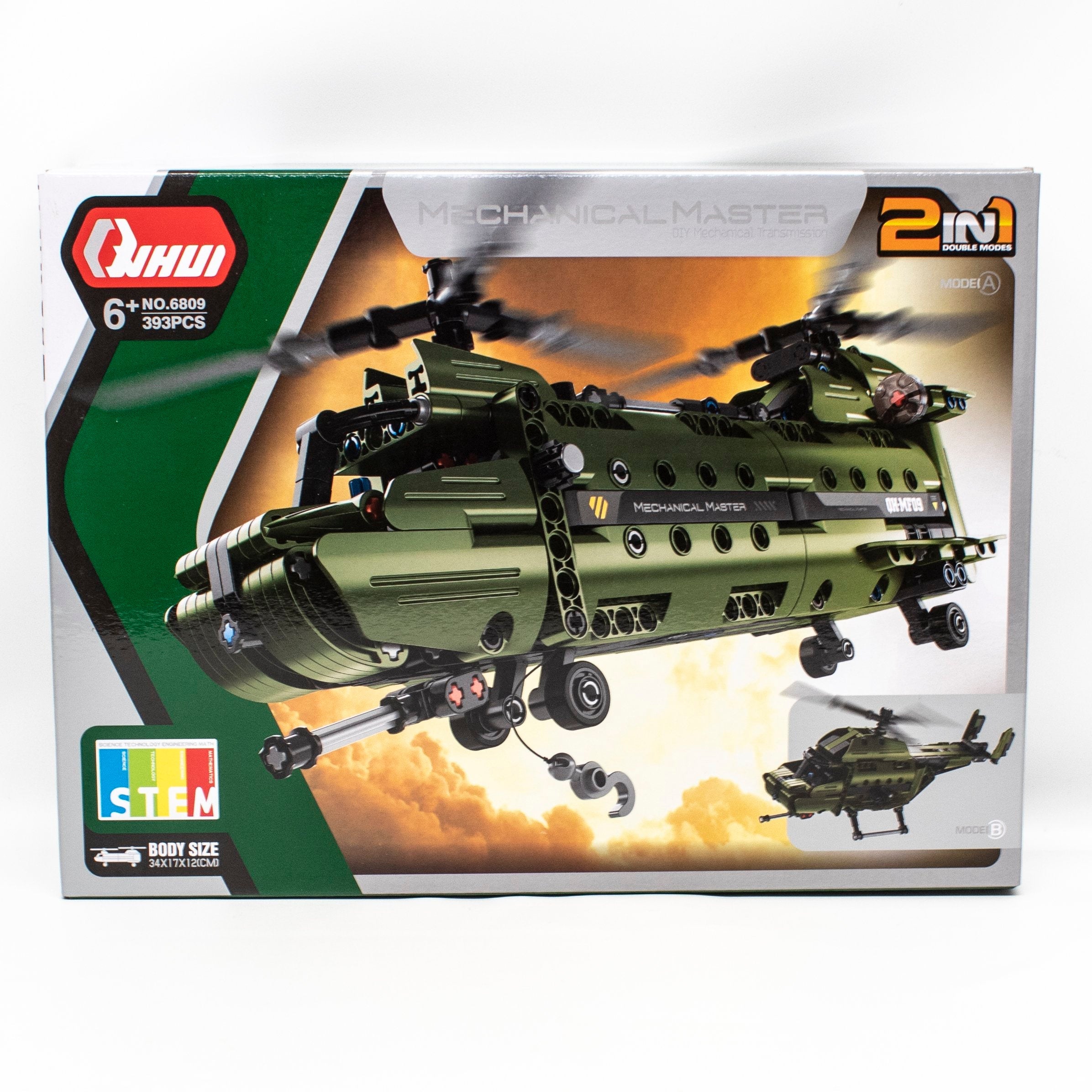 TECH BRICKS 2IN1 MILITARY HELICOPTER 393 PCS