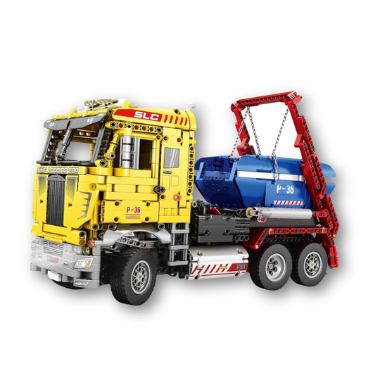 Reobrix RC Dumpster Container Truck Remote Control Construction Building Set – 1,918 Pieces