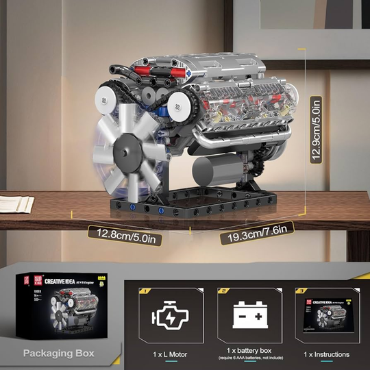 Mould King V8 Motorized Engine Building Set (535 Pieces)