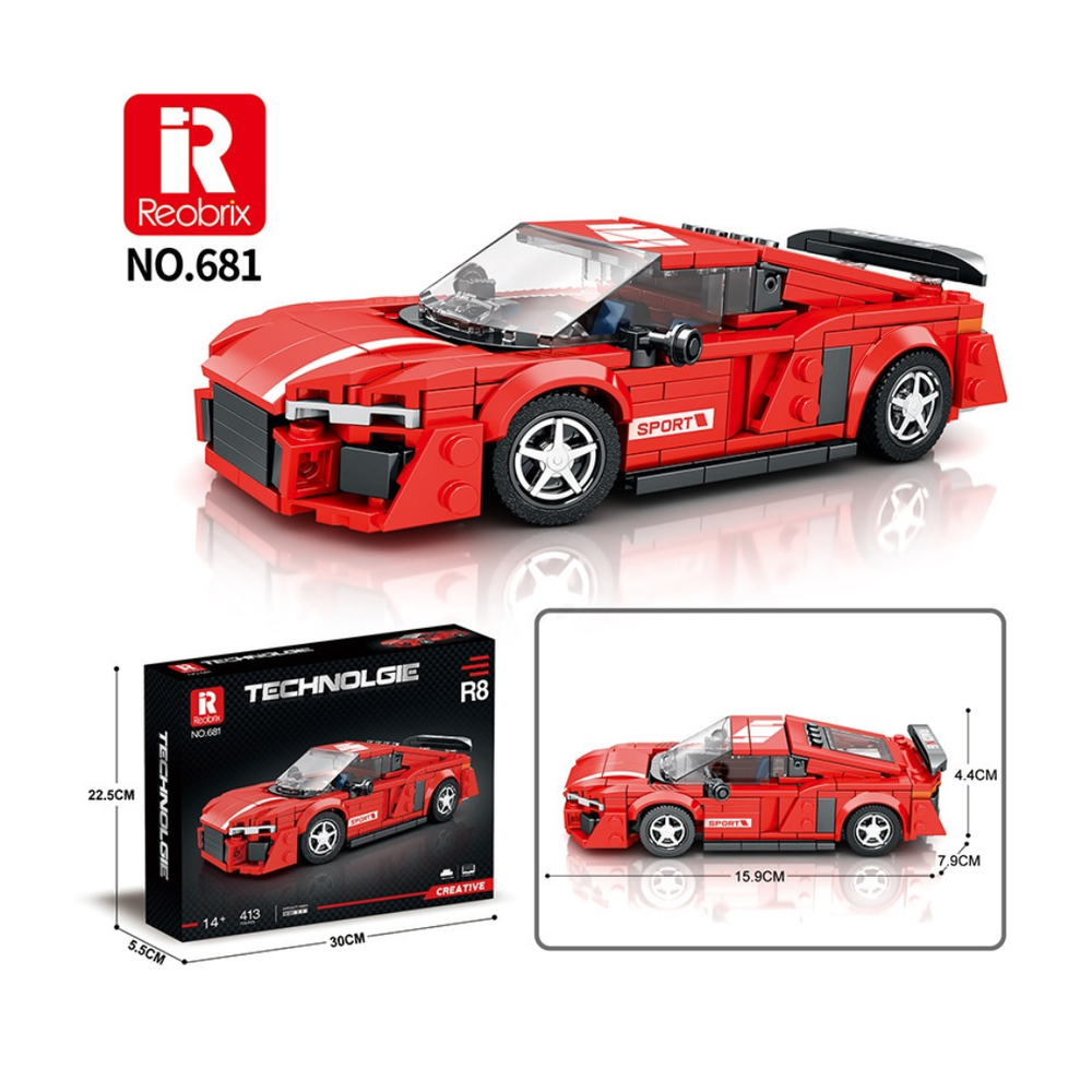 Reobrix 681 Audi R8-Style Building Set (373 pcs)