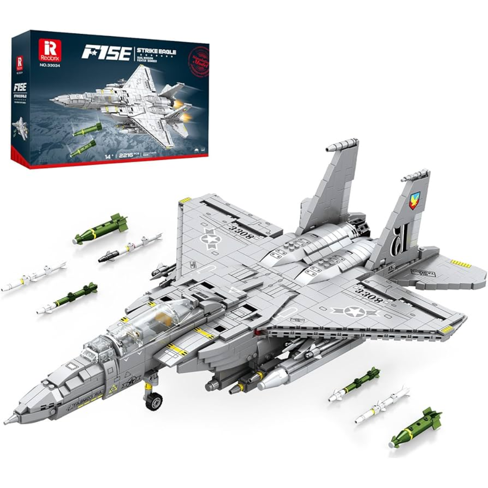 Reobrix 33034 F-15E Strike Eagle Supremacy Fighter Jet Building Set