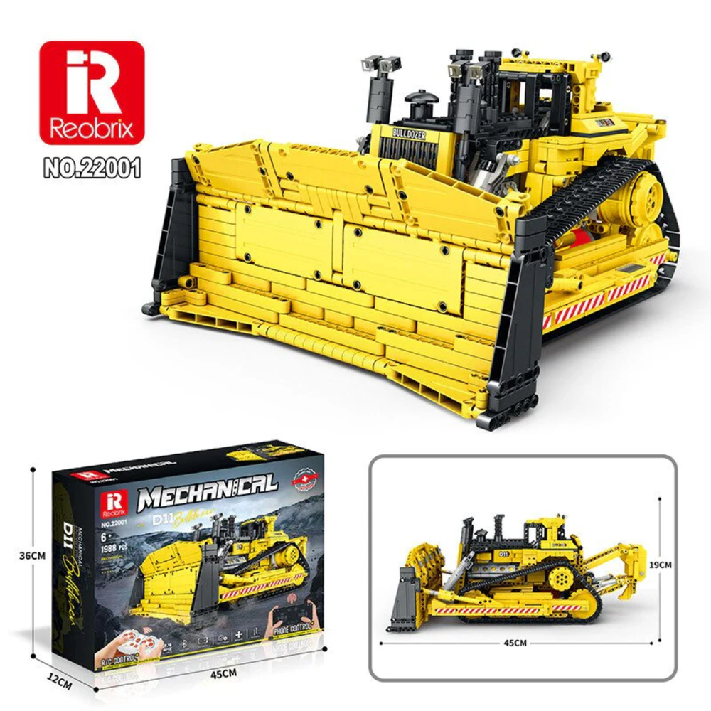 Reobrix RC Bulldozer Remote Control Construction Building Set