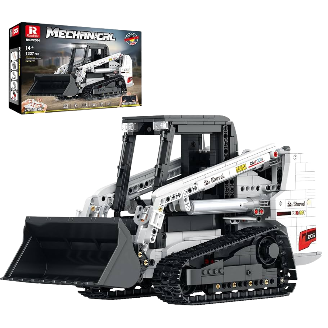 Reobrix RC Bobcat Skid Steer Loader Remote Control Construction Building Set – 1,366 Pieces