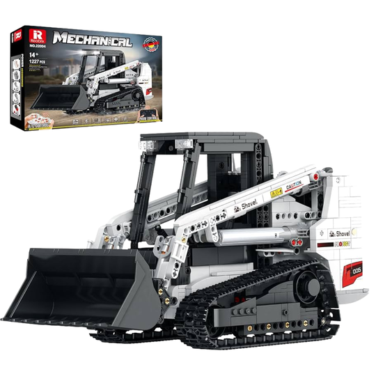 Reobrix RC Bobcat Skid Steer Loader Remote Control Construction Building Set – 1,366 Pieces