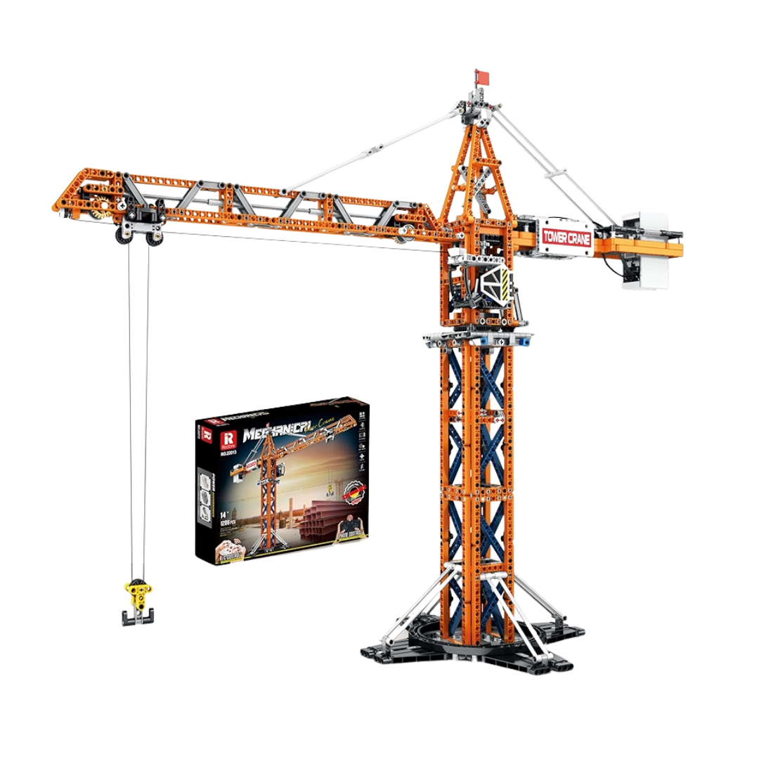 Reobrix RC Tower Crane Remote Control Construction Building Set – 1,288 Pieces