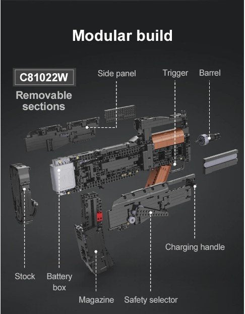 CaDA Model Bullpup Rifle Brick Building Set